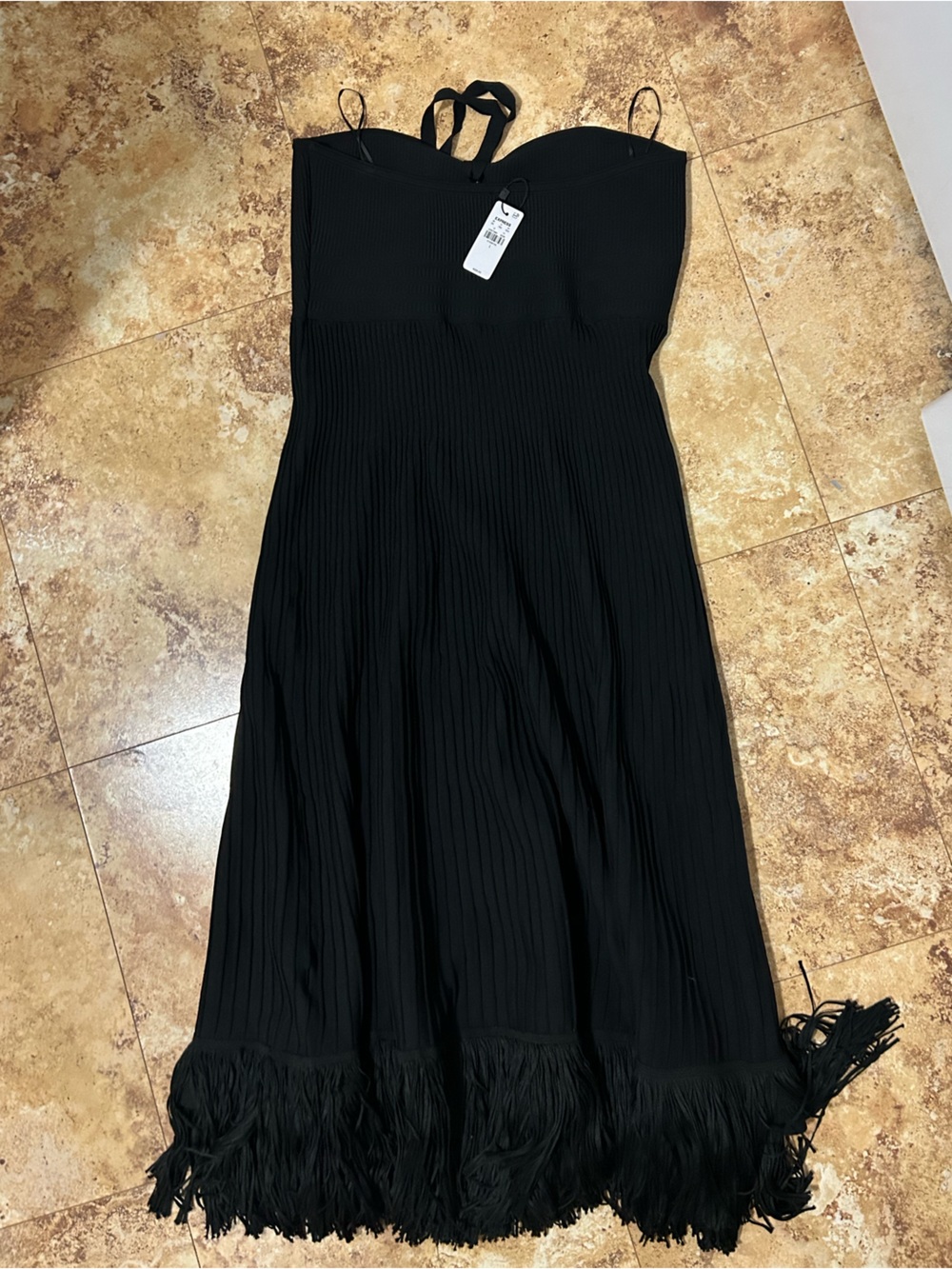 Express Black Ribbed Dress - Picture 4 of 4